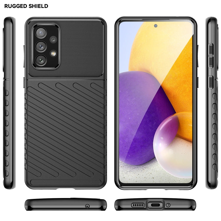 For Samsung Galaxy A73 5G Thunderbolt Shockproof TPU Soft Case(Black)