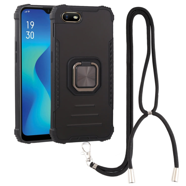For OPPO A1k Aluminum Alloy + TPU Phone Case with Lanyard