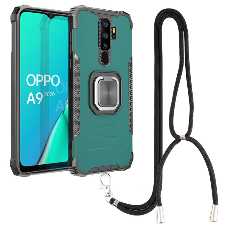 For OPPO A9 2020 / A5 2020 Aluminum Alloy + TPU Phone Case with Lanyard
