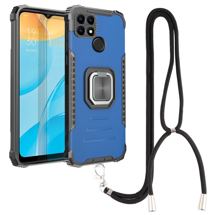 For OPPO A15 / A15S Aluminum Alloy + TPU Phone Case with Lanyard