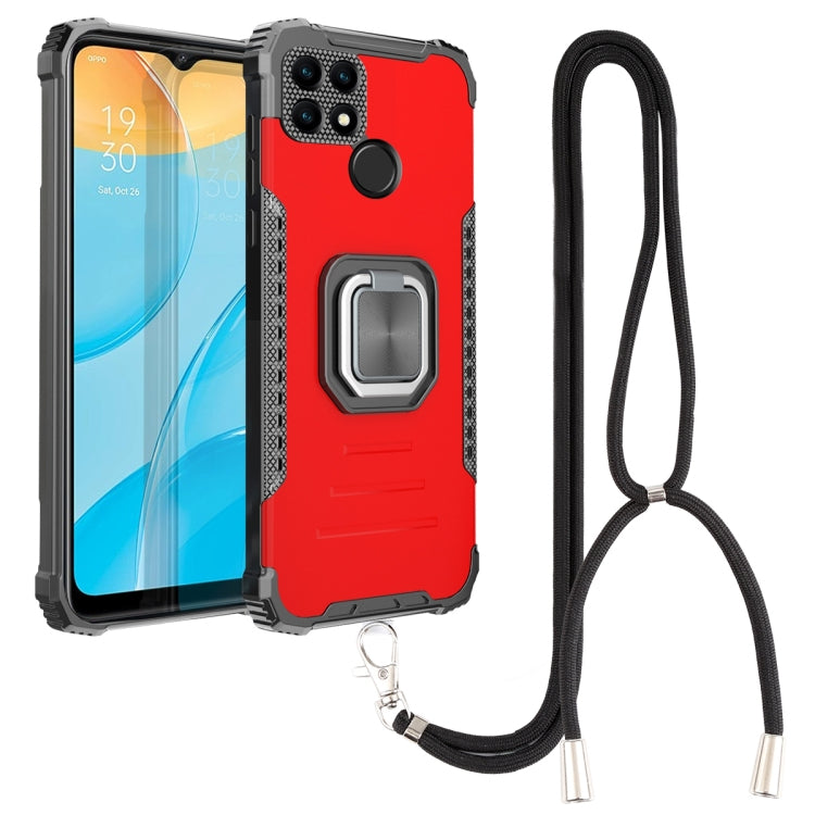 For OPPO A15 / A15S Aluminum Alloy + TPU Phone Case with Lanyard