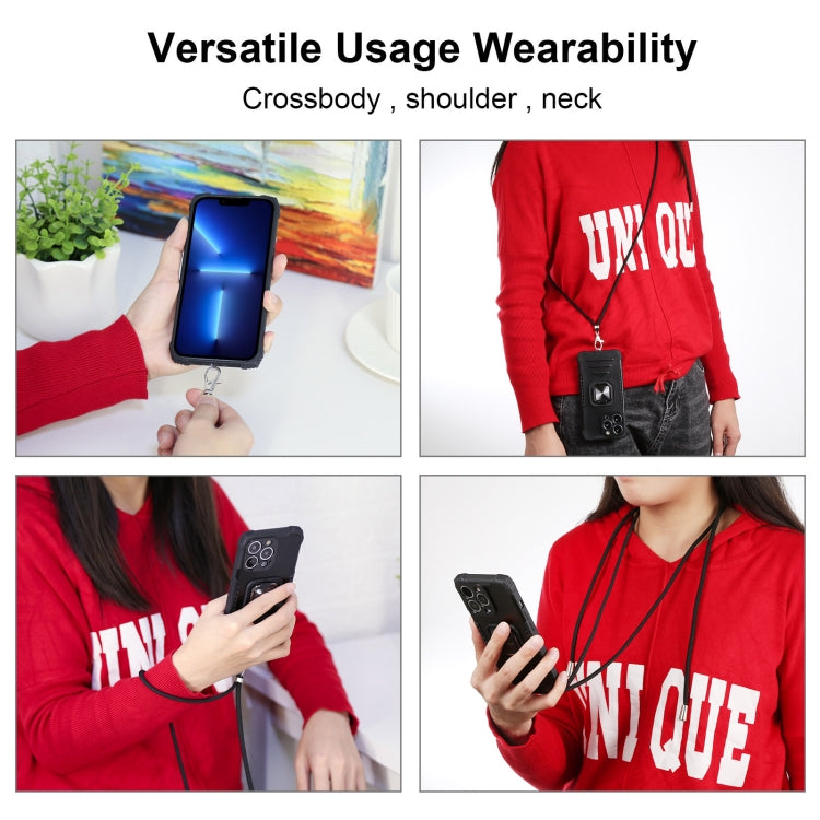 For OPPO A15 / A15S Aluminum Alloy + TPU Phone Case with Lanyard