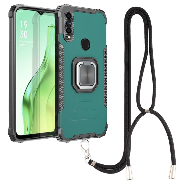 For OPPO A31 / A8 Aluminum Alloy + TPU Phone Case with Lanyard