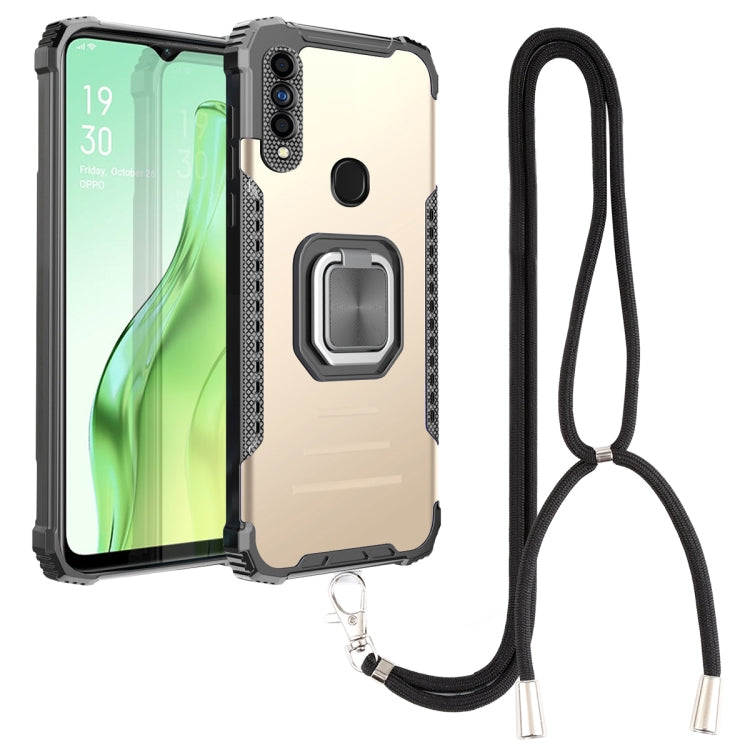 For OPPO A31 / A8 Aluminum Alloy + TPU Phone Case with Lanyard