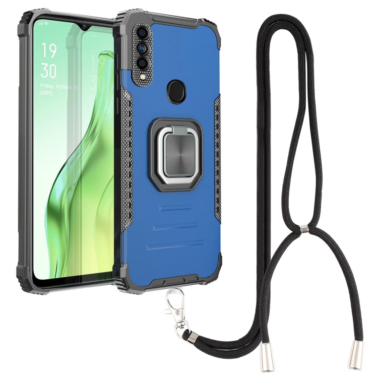 For OPPO A31 / A8 Aluminum Alloy + TPU Phone Case with Lanyard