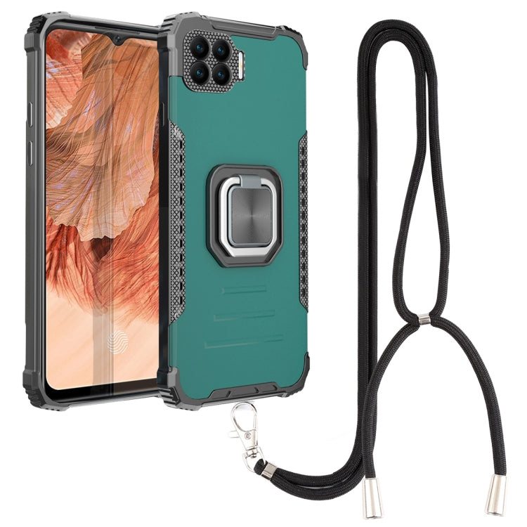 For OPPO A73 Aluminum Alloy + TPU Phone Case with Lanyard