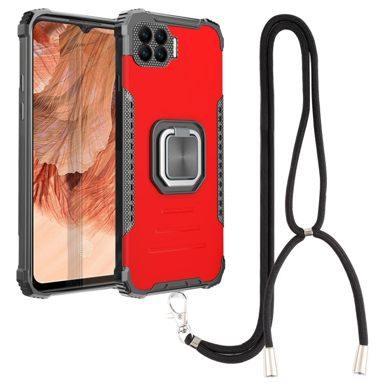 For OPPO A73 Aluminum Alloy + TPU Phone Case with Lanyard