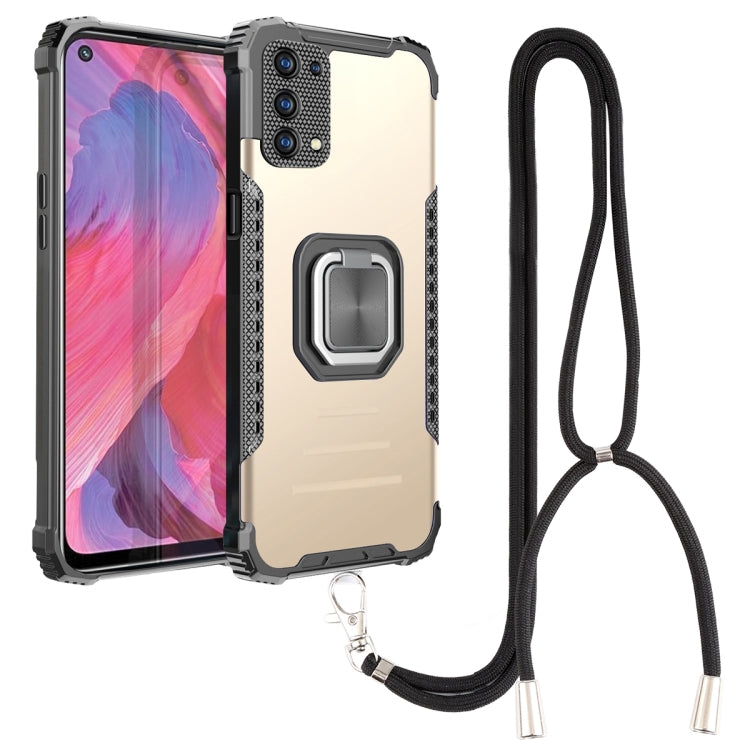 For OPPO A93 5G / A74 5G / A54 5G Aluminum Alloy + TPU Phone Case with Lanyard