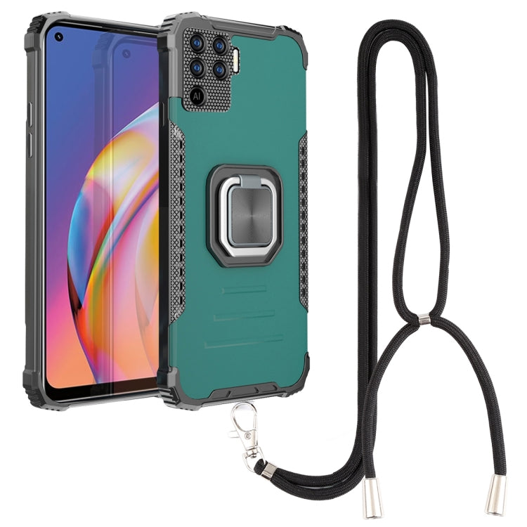 For OPPO A94 4G / Reno5 Lite / F19 Pro / Reno5 F Aluminum Alloy + TPU Phone Case with Lanyard