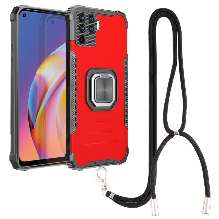 For OPPO A94 4G / Reno5 Lite / F19 Pro / Reno5 F Aluminum Alloy + TPU Phone Case with Lanyard