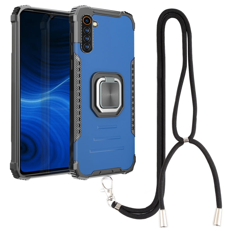 For OPPO Realme 6 Aluminum Alloy + TPU Phone Case with Lanyard
