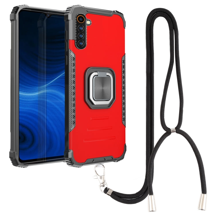 For OPPO Realme 6 Aluminum Alloy + TPU Phone Case with Lanyard