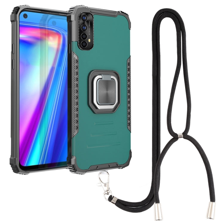 For OPPO Realme 7 Aluminum Alloy + TPU Phone Case with Lanyard