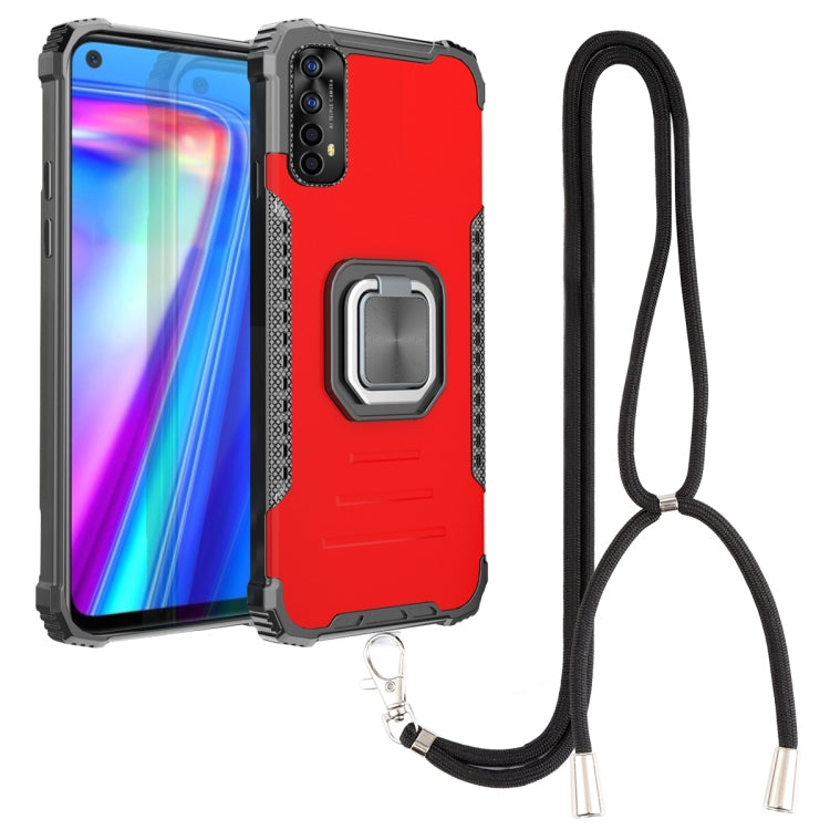 For OPPO Realme 7 Aluminum Alloy + TPU Phone Case with Lanyard