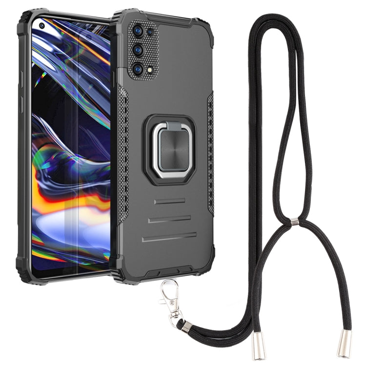 For OPPO Realme 7 Pro Aluminum Alloy + TPU Phone Case with Lanyard