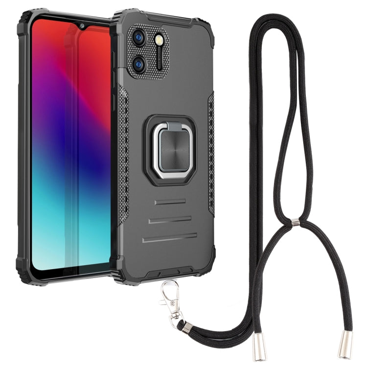 For OPPO Realme C11 Aluminum Alloy + TPU Phone Case with Lanyard