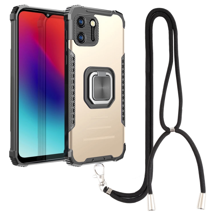 For OPPO Realme C11 Aluminum Alloy + TPU Phone Case with Lanyard