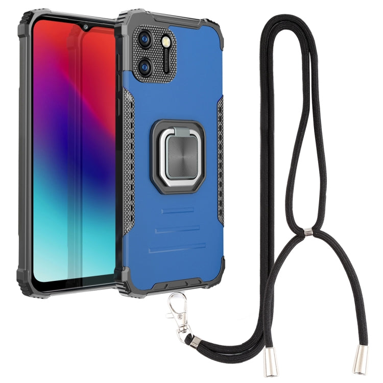 For OPPO Realme C11 Aluminum Alloy + TPU Phone Case with Lanyard