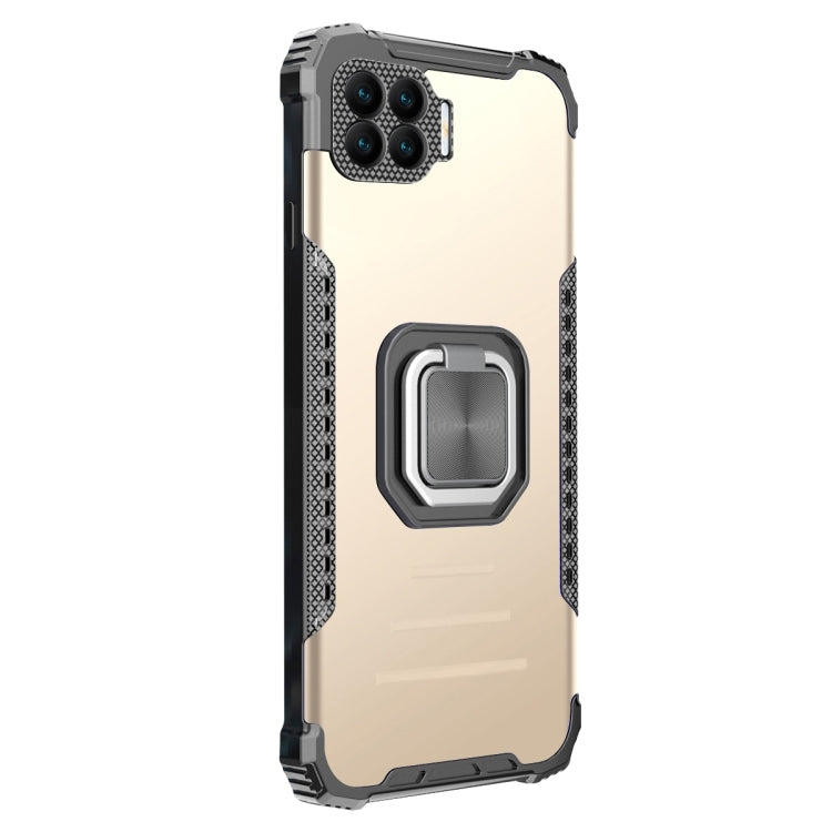 For OPPO Reno4 F Aluminum Alloy + TPU Phone Case with Lanyard