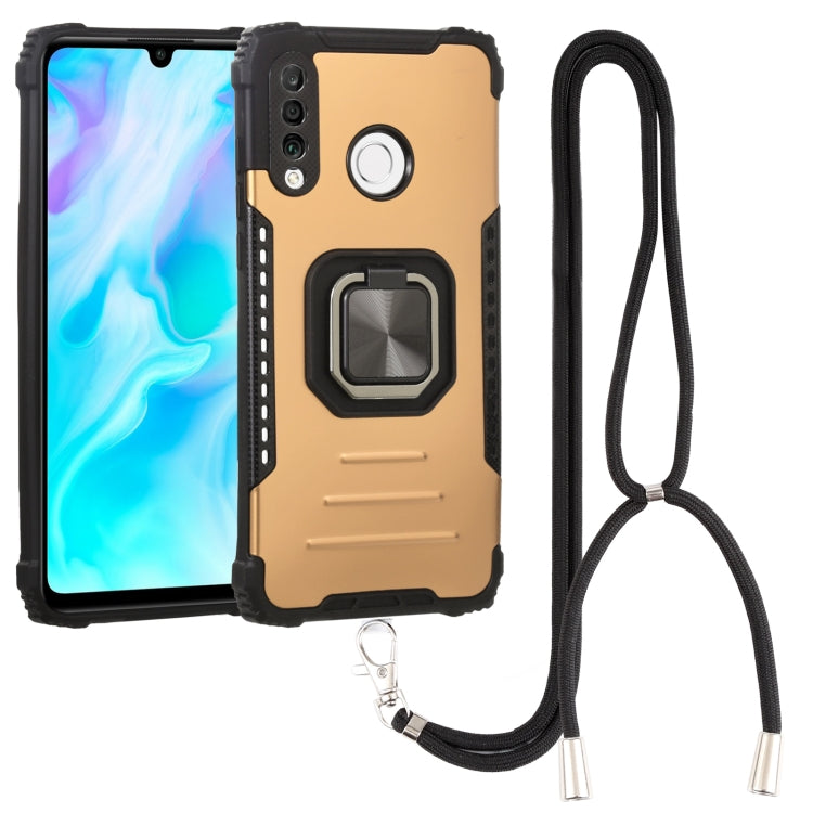 For Huawei P30 Lite / nova 4e Aluminum Alloy + TPU Phone Case with Lanyard