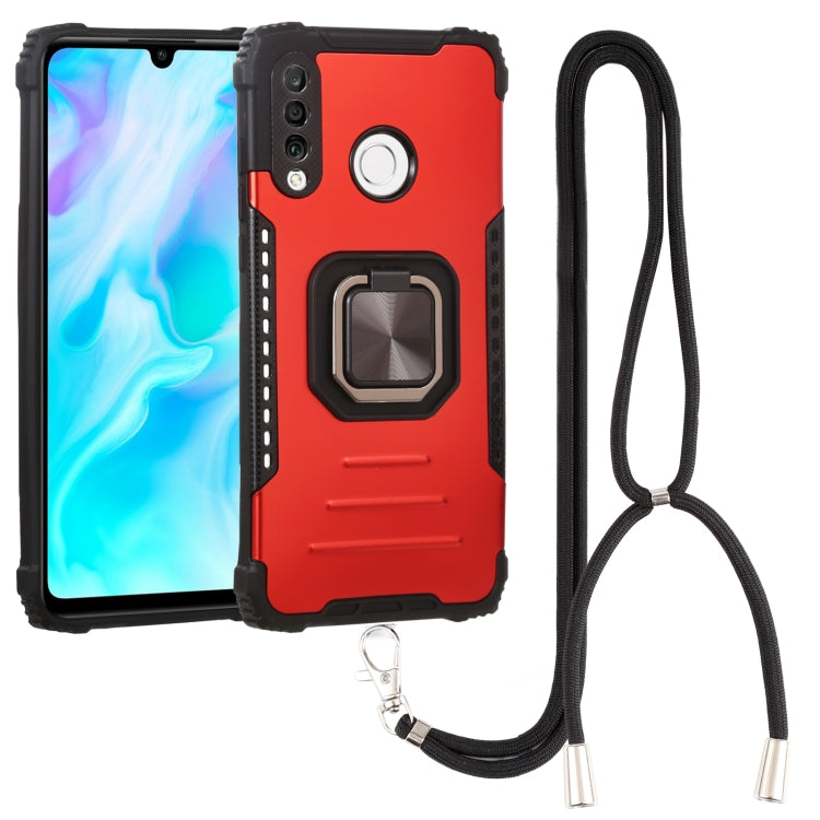 For Huawei P30 Lite / nova 4e Aluminum Alloy + TPU Phone Case with Lanyard