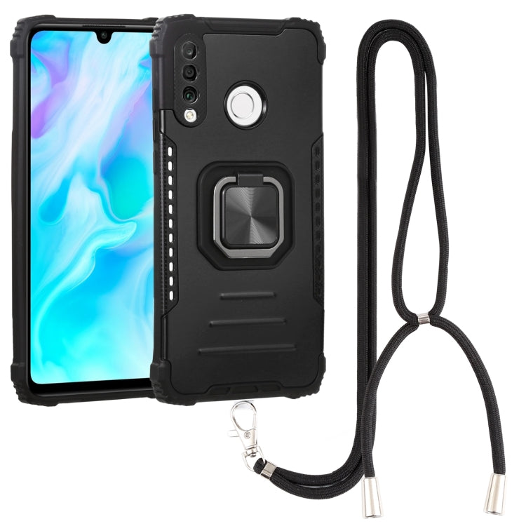 For Huawei P30 Lite / nova 4e Aluminum Alloy + TPU Phone Case with Lanyard