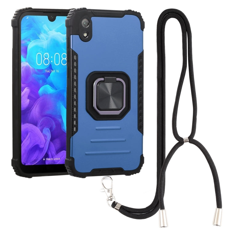 For Huawei Y5 2019 Aluminum Alloy + TPU Phone Case with Lanyard