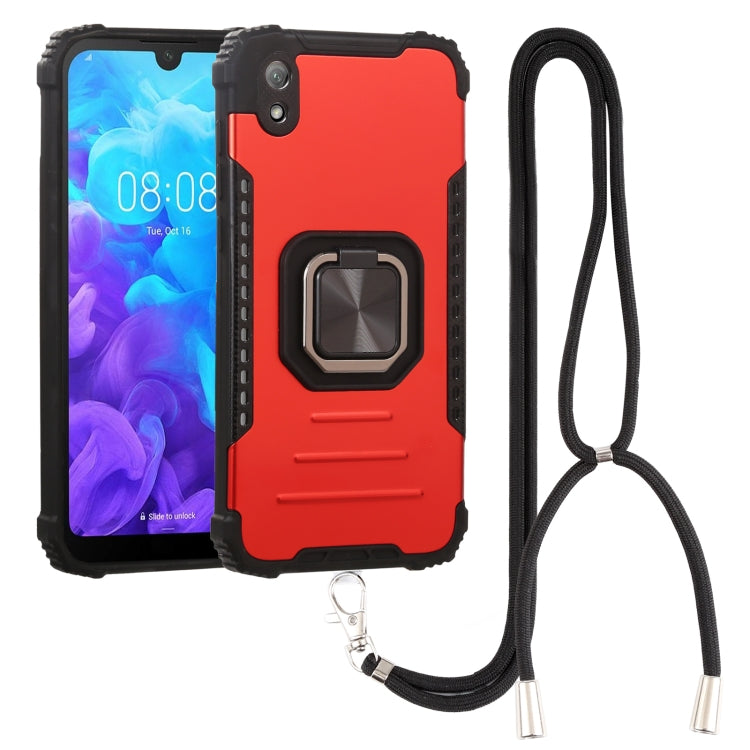 For Huawei Y5 2019 Aluminum Alloy + TPU Phone Case with Lanyard