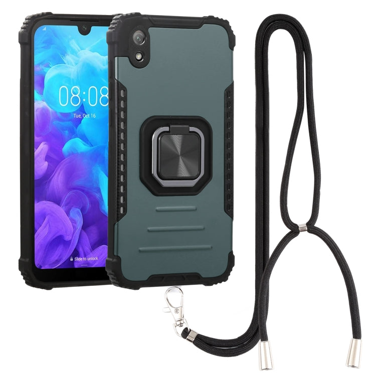 For Huawei Y5 2019 Aluminum Alloy + TPU Phone Case with Lanyard
