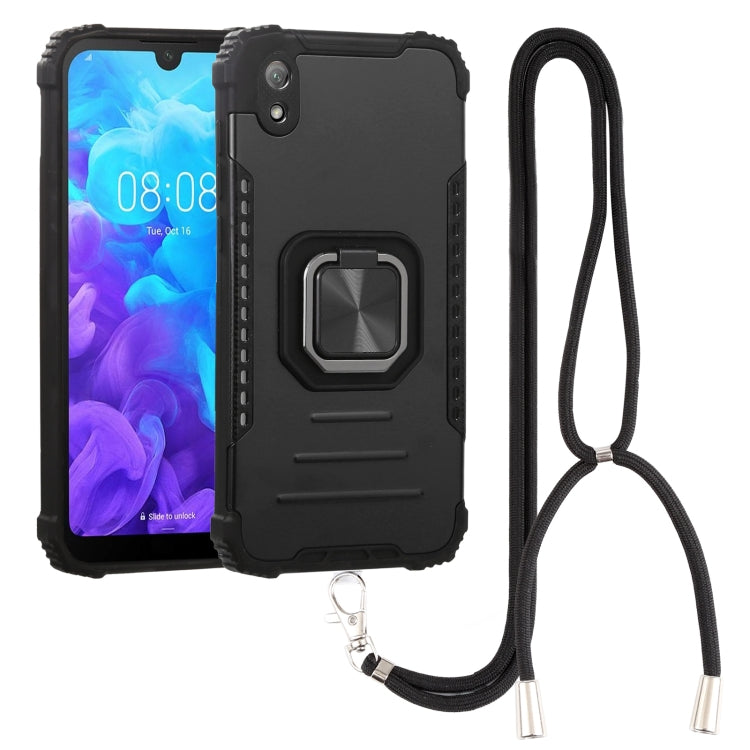 For Huawei Y5 2019 Aluminum Alloy + TPU Phone Case with Lanyard