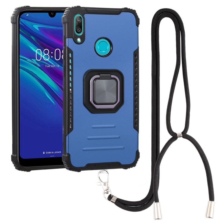 For Huawei Y7 2019 / Y7 Prime 2019 Aluminum Alloy + TPU Phone Case with Lanyard
