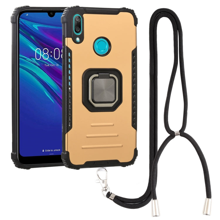 For Huawei Y7 2019 / Y7 Prime 2019 Aluminum Alloy + TPU Phone Case with Lanyard