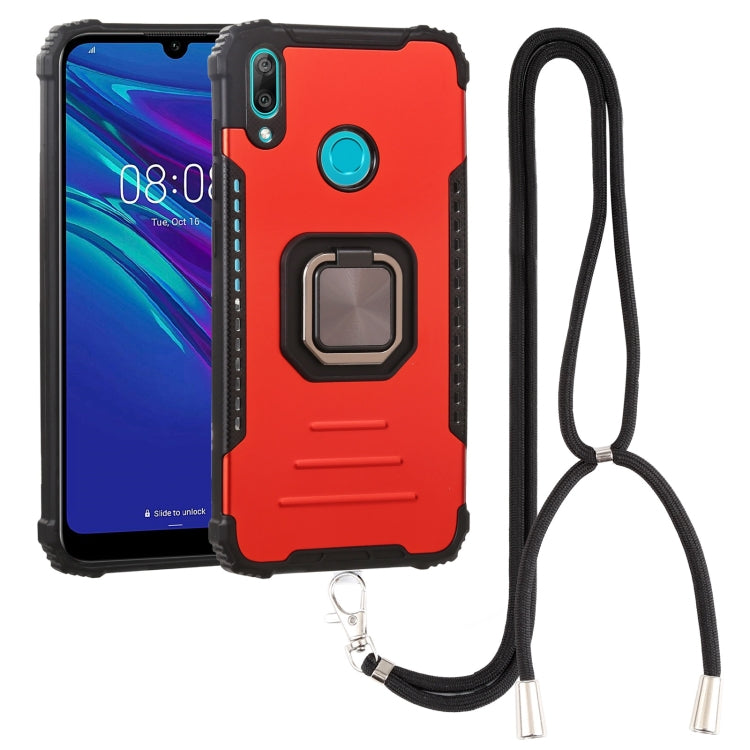 For Huawei Y7 2019 / Y7 Prime 2019 Aluminum Alloy + TPU Phone Case with Lanyard
