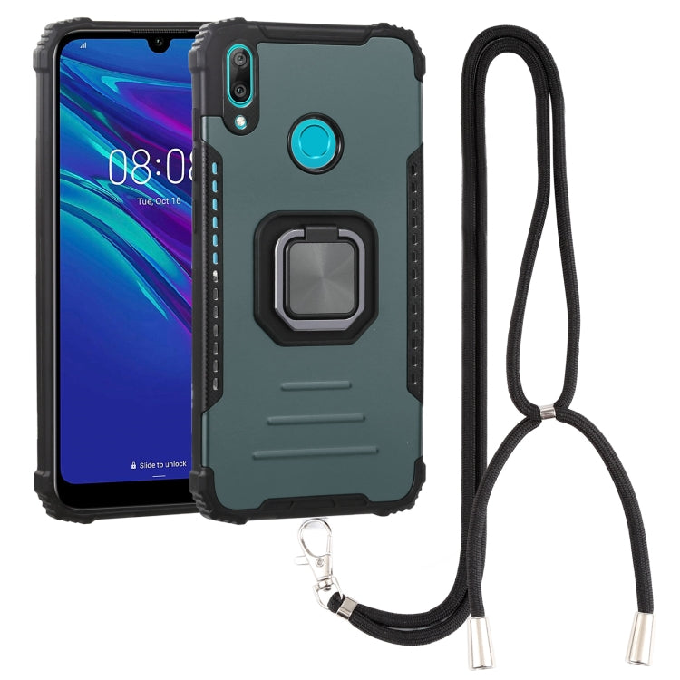 For Huawei Y7 2019 / Y7 Prime 2019 Aluminum Alloy + TPU Phone Case with Lanyard