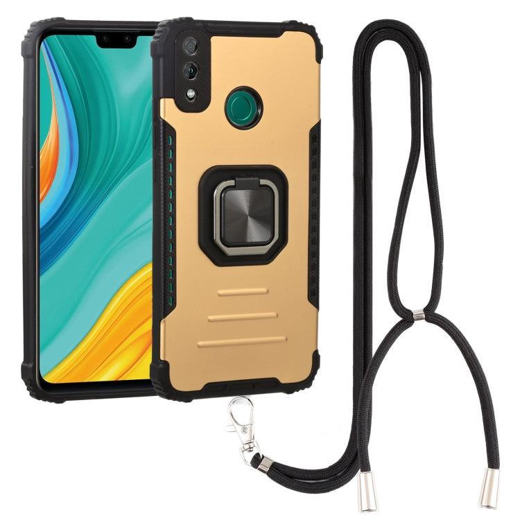 For Huawei Y8s Aluminum Alloy + TPU Phone Case with Lanyard
