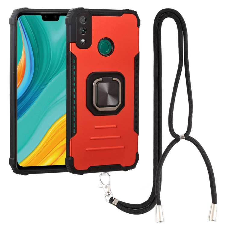 For Huawei Y8s Aluminum Alloy + TPU Phone Case with Lanyard
