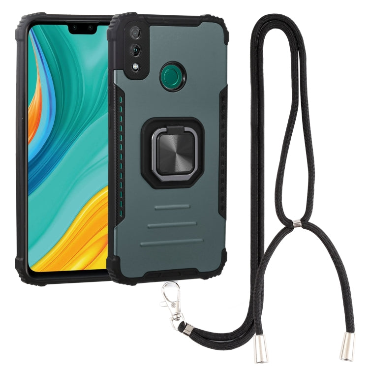 For Huawei Y8s Aluminum Alloy + TPU Phone Case with Lanyard