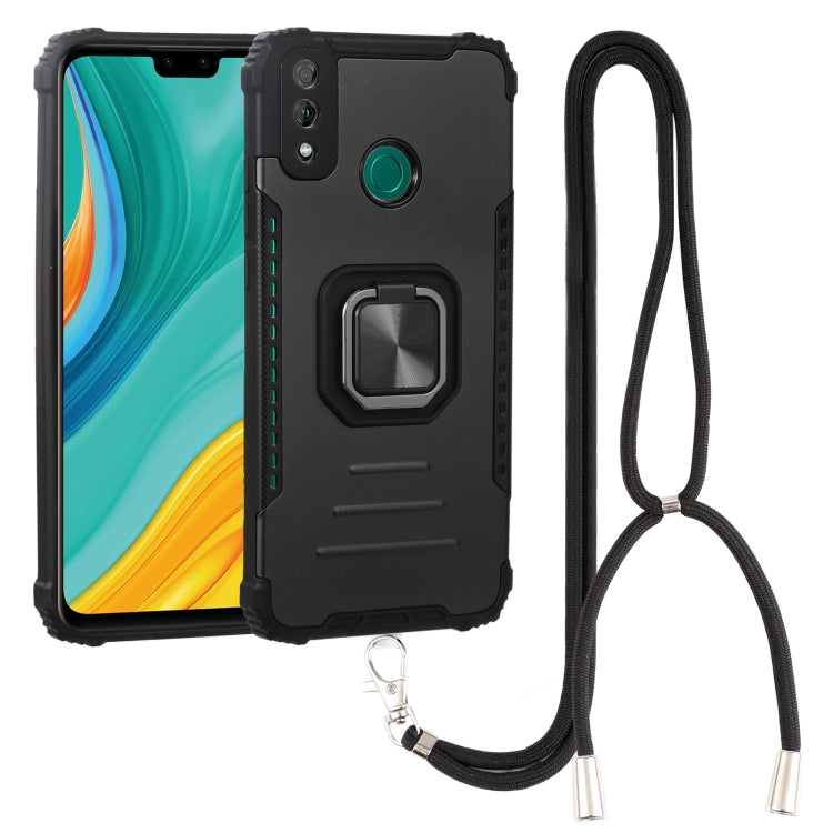 For Huawei Y8s Aluminum Alloy + TPU Phone Case with Lanyard