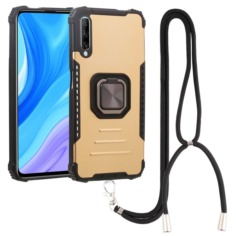 For Huawei Y9s Aluminum Alloy + TPU Phone Case with Lanyard