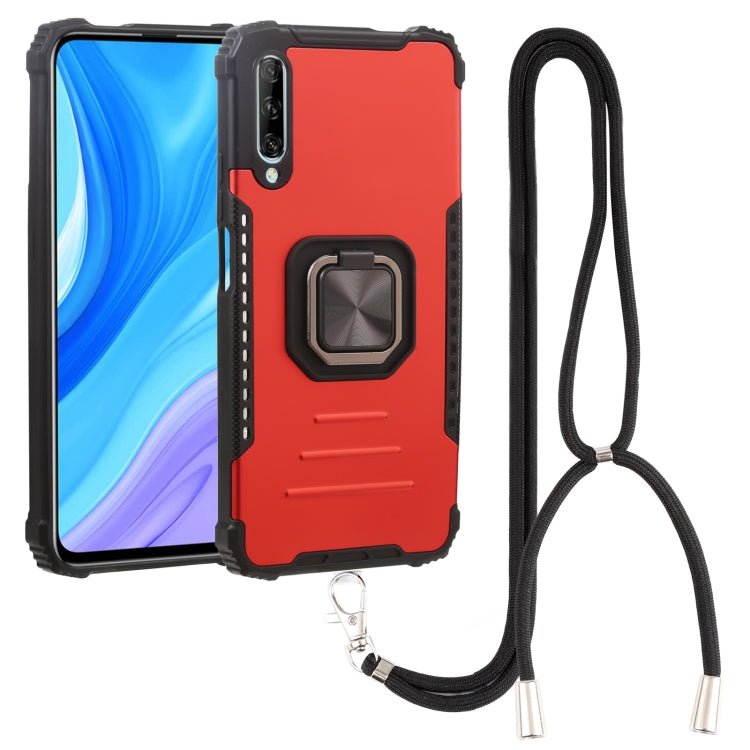 For Huawei Y9s Aluminum Alloy + TPU Phone Case with Lanyard