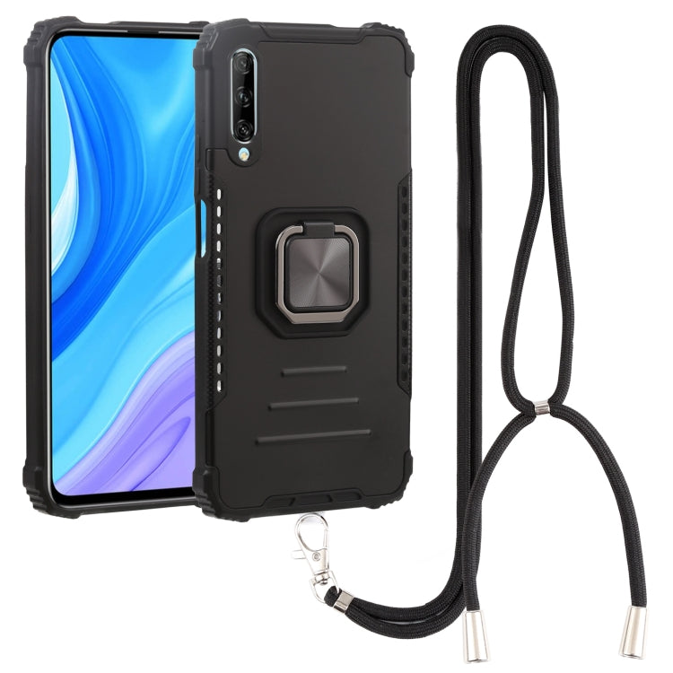 For Huawei Y9s Aluminum Alloy + TPU Phone Case with Lanyard