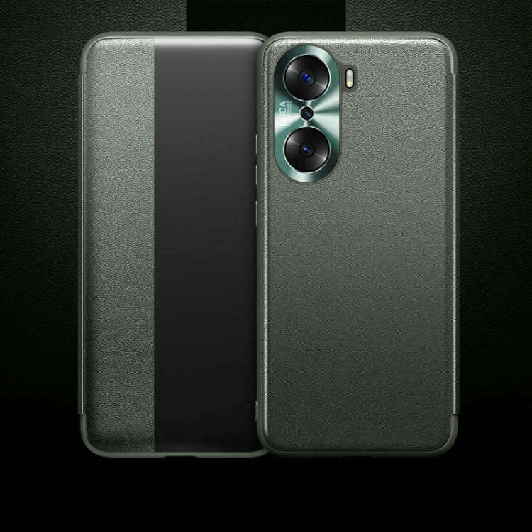 For Honor 60 Magnetic Side Window View Flip Leather Phone Case