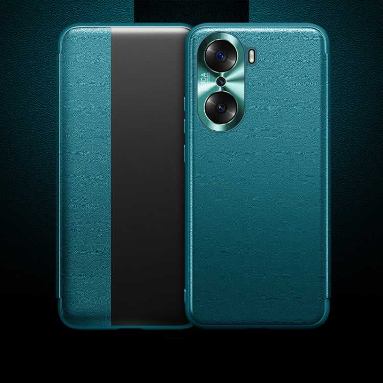 For Honor 60 Magnetic Side Window View Flip Leather Phone Case