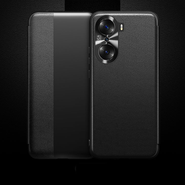 For Honor 60 Pro Magnetic Side Window View Flip Leather Phone Case