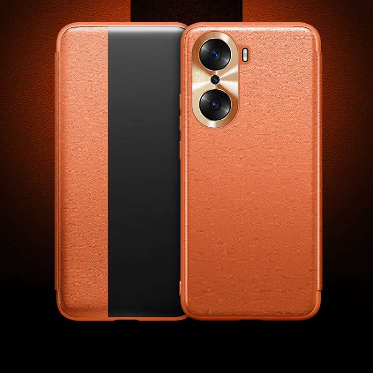 For Honor 60 Pro Magnetic Side Window View Flip Leather Phone Case