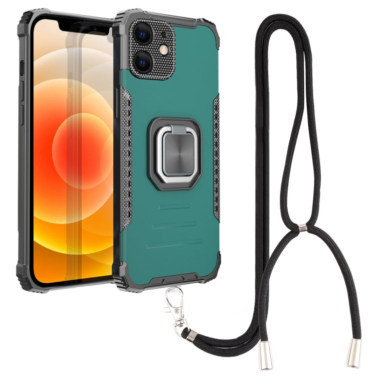 For iPhone 12 mini Lanyard Aluminum TPU Case