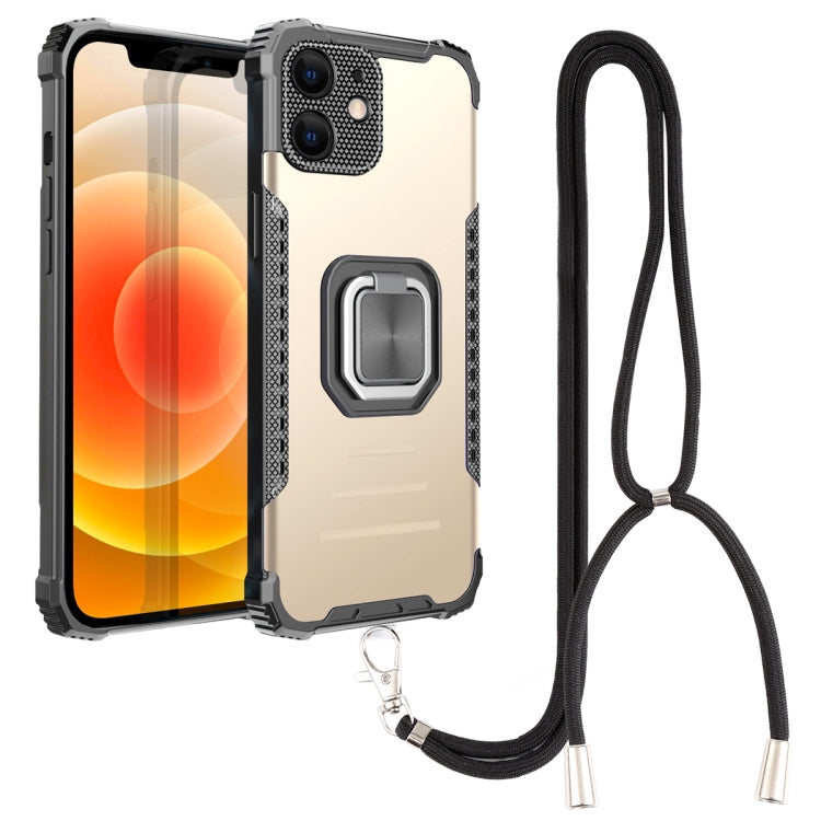 For iPhone 12 mini Lanyard Aluminum TPU Case