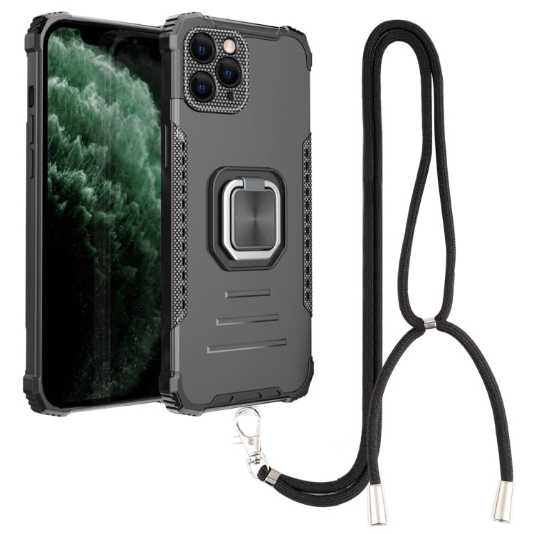 For iPhone 11 Pro Max Lanyard Aluminum TPU Case