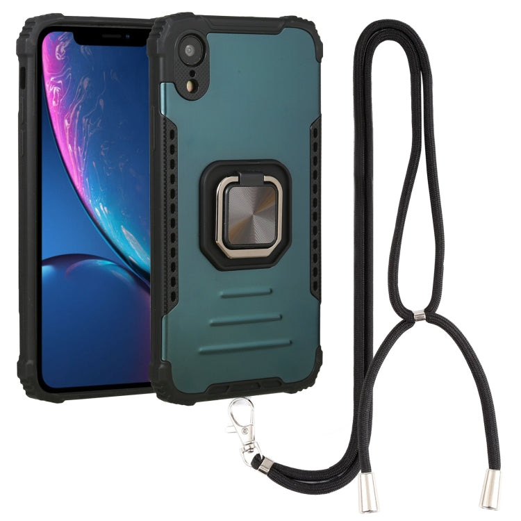 For iPhone XR Lanyard Aluminum TPU Case