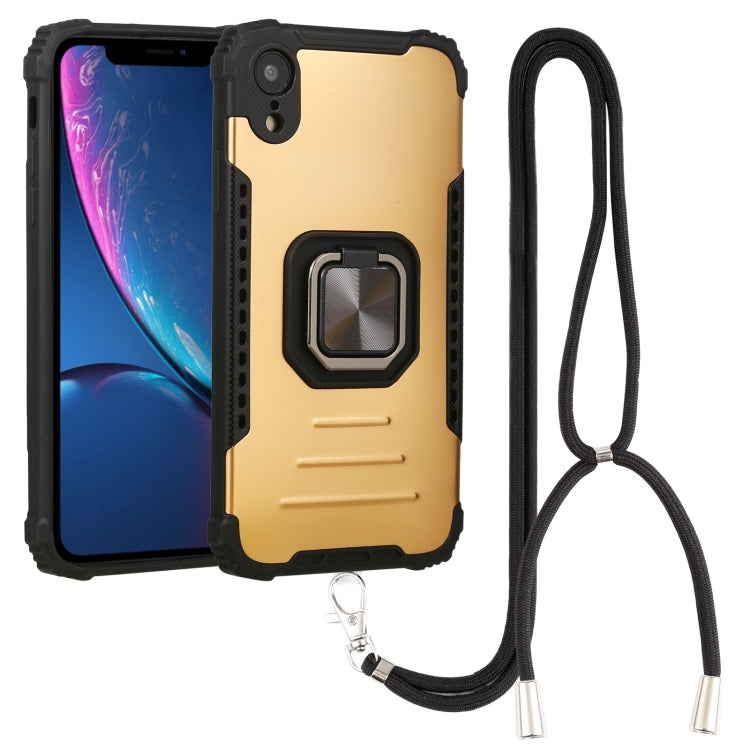 For iPhone XR Lanyard Aluminum TPU Case